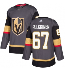 Men's Adidas Vegas Golden Knights #67 Teemu Pulkkinen Premier Gray Home NHL Jersey