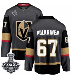 Youth Vegas Golden Knights #67 Teemu Pulkkinen Authentic Black Home Fanatics Branded Breakaway 2018 Stanley Cup Final NHL Jersey