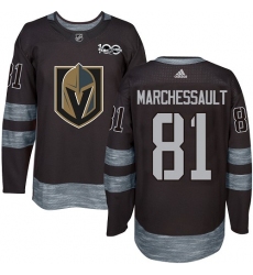 Men's Adidas Vegas Golden Knights #81 Jonathan Marchessault Authentic Black 1917-2017 100th Anniversary NHL Jersey