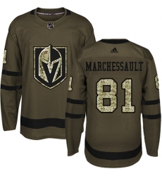 Men's Adidas Vegas Golden Knights #81 Jonathan Marchessault Authentic Green Salute to Service NHL Jersey
