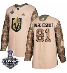 Youth Adidas Vegas Golden Knights #81 Jonathan Marchessault Authentic Camo Veterans Day Practice 2018 Stanley Cup Final NHL Jersey