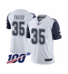 Men's Dallas Cowboys #35 Kavon Frazier Limited White Rush Vapor Untouchable 100th Season Football Jersey