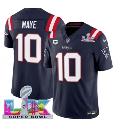 Men's New England Patriots #10 Drake Maye Navy 2025 F.U.S.E. Super Bowl LX And 1-Star C Vapor Limited Football Stitched Jersey