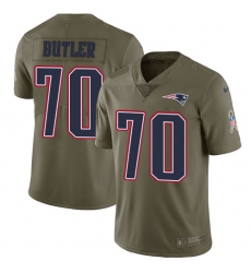 Men's Nike New England Patriots #70 Adam Butler Limited Olive 2017 Salute to Service NFL Jersey