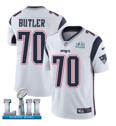 Men's Nike New England Patriots #70 Adam Butler White Vapor Untouchable Limited Player Super Bowl LII NFL Jersey