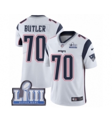 Men's Nike New England Patriots #70 Adam Butler White Vapor Untouchable Limited Player Super Bowl LIII Bound NFL Jersey