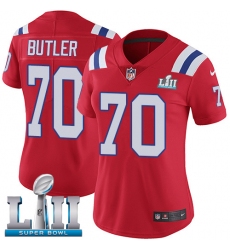 Women's Nike New England Patriots #70 Adam Butler Red Alternate Vapor Untouchable Limited Player Super Bowl LII NFL Jersey