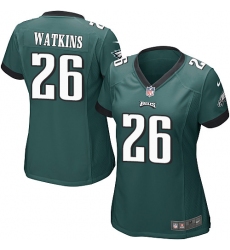 Women's Nike Philadelphia Eagles #26 Jaylen Watkins Game Midnight Green Team Color NFL Jersey