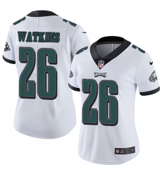 Women's Nike Philadelphia Eagles #26 Jaylen Watkins White Vapor Untouchable Limited Player NFL Jersey