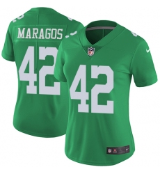 Women's Nike Philadelphia Eagles #42 Chris Maragos Limited Green Rush Vapor Untouchable NFL Jersey