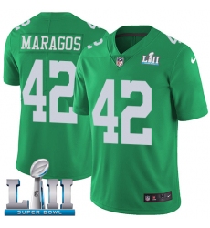 Youth Nike Philadelphia Eagles #42 Chris Maragos Limited Green Rush Vapor Untouchable Super Bowl LII NFL Jersey