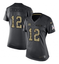 Women's Nike Cincinnati Bengals #12 Alex Erickson Limited Black 2016 Salute to Service NFL Jersey