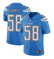 Youth Nike Los Angeles Chargers #58 Nigel Harris Electric Blue Alternate Vapor Untouchable Limited Player NFL Jersey