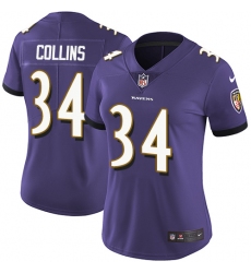 Women's Nike Baltimore Ravens #34 Alex Collins Purple Team Color Vapor Untouchable Elite Player NFL Jersey