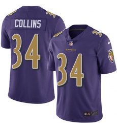 Youth Nike Baltimore Ravens #34 Alex Collins Limited Purple Rush Vapor Untouchable NFL Jersey
