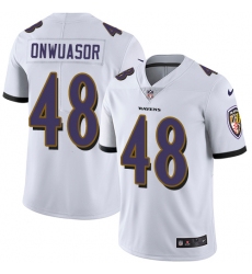 Men's Nike Baltimore Ravens #48 Patrick Onwuasor White Vapor Untouchable Limited Player NFL Jersey