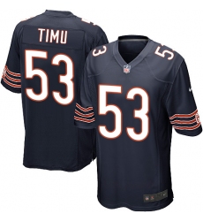 Men's Nike Chicago Bears #53 John Timu Game Navy Blue Team Color NFL Jersey