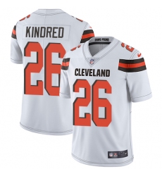 Men's Nike Cleveland Browns #26 Derrick Kindred White Vapor Untouchable Limited Player NFL Jersey