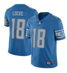Men's Nike Detroit Lions #18 Jeff Locke Blue Team Color Vapor Untouchable Limited Player NFL Jersey