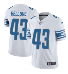 Men's Nike Detroit Lions #43 Nick Bellore White Vapor Untouchable Limited Player NFL Jersey
