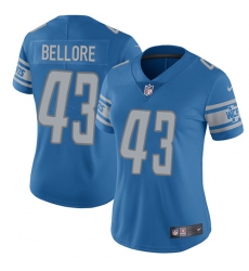 Women's Nike Detroit Lions #43 Nick Bellore Blue Team Color Vapor Untouchable Limited Player NFL Jersey