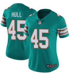 Women's Nike Miami Dolphins #45 Mike Hull Aqua Green Alternate Vapor Untouchable Limited Player NFL Jersey