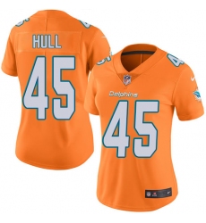 Women's Nike Miami Dolphins #45 Mike Hull Limited Orange Rush Vapor Untouchable NFL Jersey