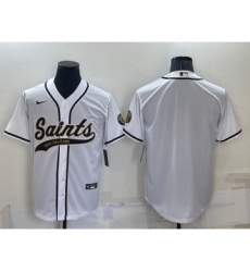 Men's New Orleans Saints Blank Grey Stitched Cool Base Nike Baseball Jersey