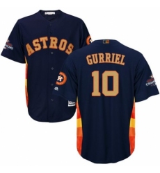 Men's Majestic Houston Astros #10 Yuli Gurriel Replica Navy Blue Alternate 2018 Gold Program Cool Base MLB Jersey
