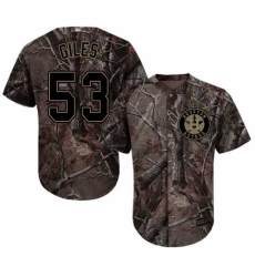 Men's Majestic Houston Astros #53 Ken Giles Authentic Camo Realtree Collection Flex Base MLB Jersey