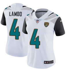 Women's Nike Jacksonville Jaguars #4 Josh Lambo White Vapor Untouchable Limited Player NFL Jersey