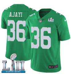 Youth Nike Philadelphia Eagles #36 Jay Ajayi Limited Green Rush Vapor Untouchable Super Bowl LII NFL Jersey