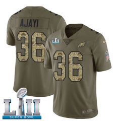 Youth Nike Philadelphia Eagles #36 Jay Ajayi Limited Olive/Camo 2017 Salute to Service Super Bowl LII NFL Jersey