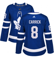 Women's Adidas Toronto Maple Leafs #8 Connor Carrick Authentic Royal Blue Home NHL Jersey
