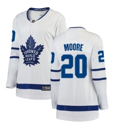 Women's Toronto Maple Leafs #20 Dominic Moore Authentic White Away Fanatics Branded Breakaway NHL Jersey