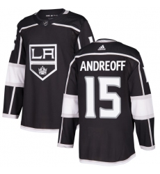 Men's Adidas Los Angeles Kings #15 Andy Andreoff Authentic Black Home NHL Jersey