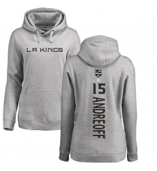 NHL Women's Adidas Los Angeles Kings #15 Andy Andreoff Ash Backer Pullover Hoodie