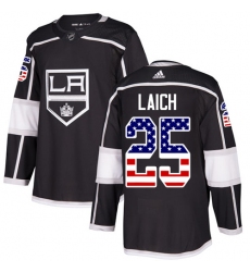 Youth Adidas Los Angeles Kings #25 Brooks Laich Authentic Black USA Flag Fashion NHL Jersey