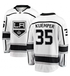 Youth Los Angeles Kings #35 Darcy Kuemper Authentic White Away Fanatics Branded Breakaway NHL Jersey
