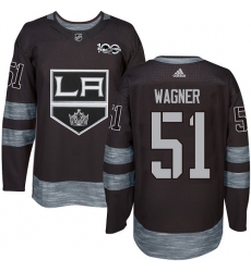 Men's Adidas Los Angeles Kings #51 Austin Wagner Authentic Black 1917-2017 100th Anniversary NHL Jersey