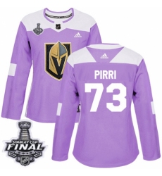 Women's Adidas Vegas Golden Knights #73 Brandon Pirri Authentic Purple Fights Cancer Practice 2018 Stanley Cup Final NHL Jersey