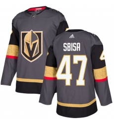 Men's Adidas Vegas Golden Knights #47 Luca Sbisa Authentic Gray Home NHL Jersey