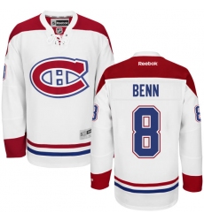 Youth Reebok Montreal Canadiens #8 Jordie Benn Authentic White Away NHL Jersey