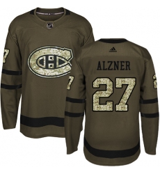 Youth Adidas Montreal Canadiens #27 Karl Alzner Premier Green Salute to Service NHL Jersey
