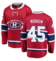 Youth Montreal Canadiens #45 Joe Morrow Authentic Red Home Fanatics Branded Breakaway NHL Jersey