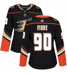 Women's Adidas Anaheim Ducks #90 Giovanni Fiore Premier Black Home NHL Jersey