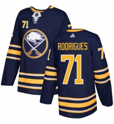 Men's Adidas Buffalo Sabres #71 Evan Rodrigues Authentic Navy Blue Home NHL Jersey