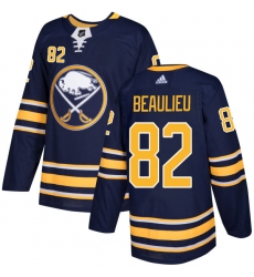 Youth Adidas Buffalo Sabres #82 Nathan Beaulieu Authentic Navy Blue Home NHL Jersey