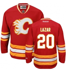 Youth Reebok Calgary Flames #20 Curtis Lazar Authentic Red Third NHL Jersey
