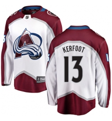 Men's Colorado Avalanche #13 Alexander Kerfoot Fanatics Branded White Away Breakaway NHL Jersey